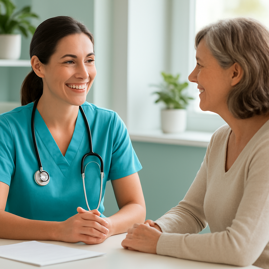 A provider consulting with a patient about a personalized weight management plan